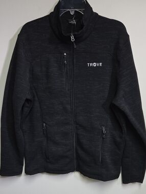 Eddie Bauer Black Sweater Fleece Jacket Full Zipper Large